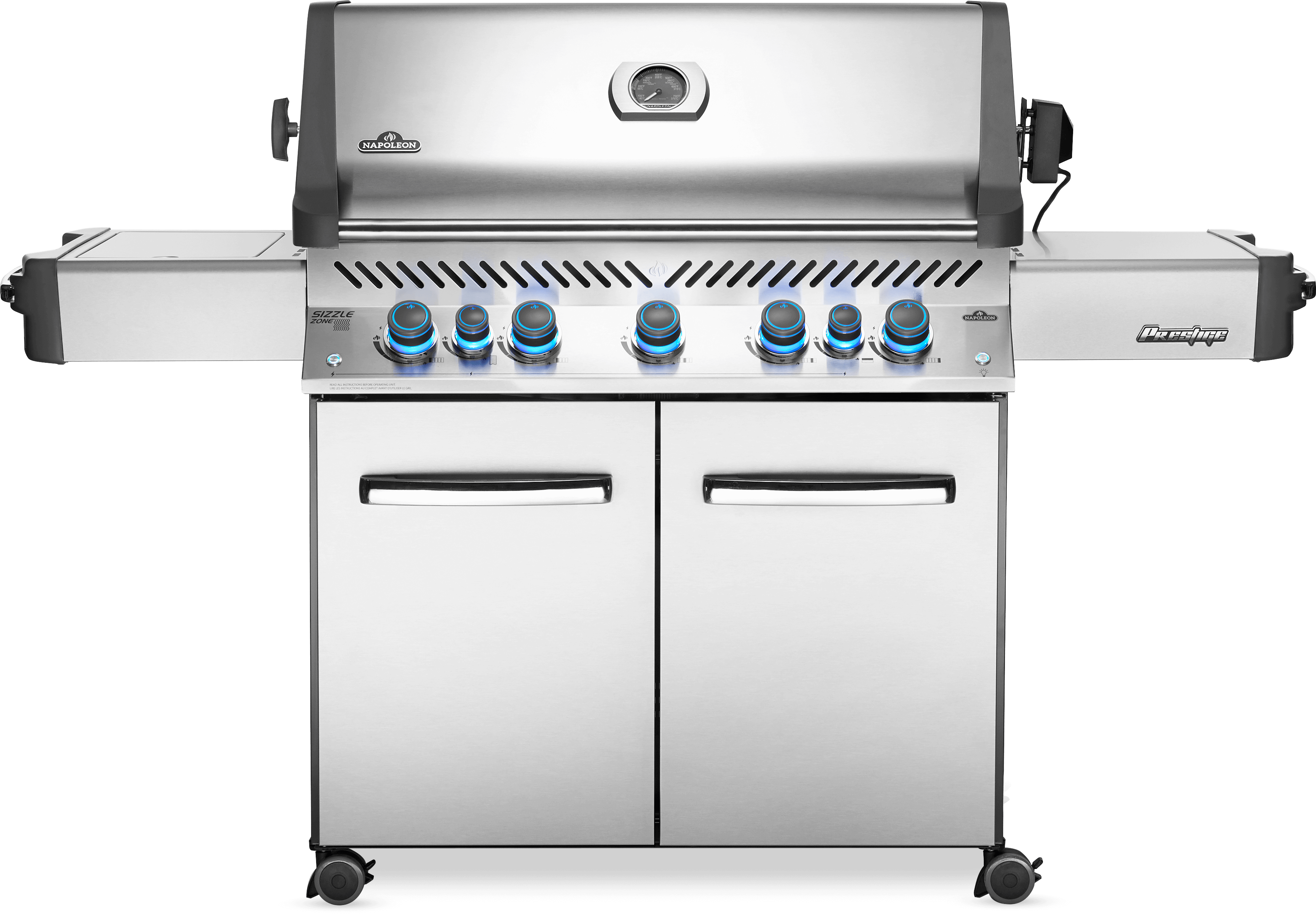 Prestige® 665 Gas Grill with Infrared Side and Rear Burners, Stainless Steel