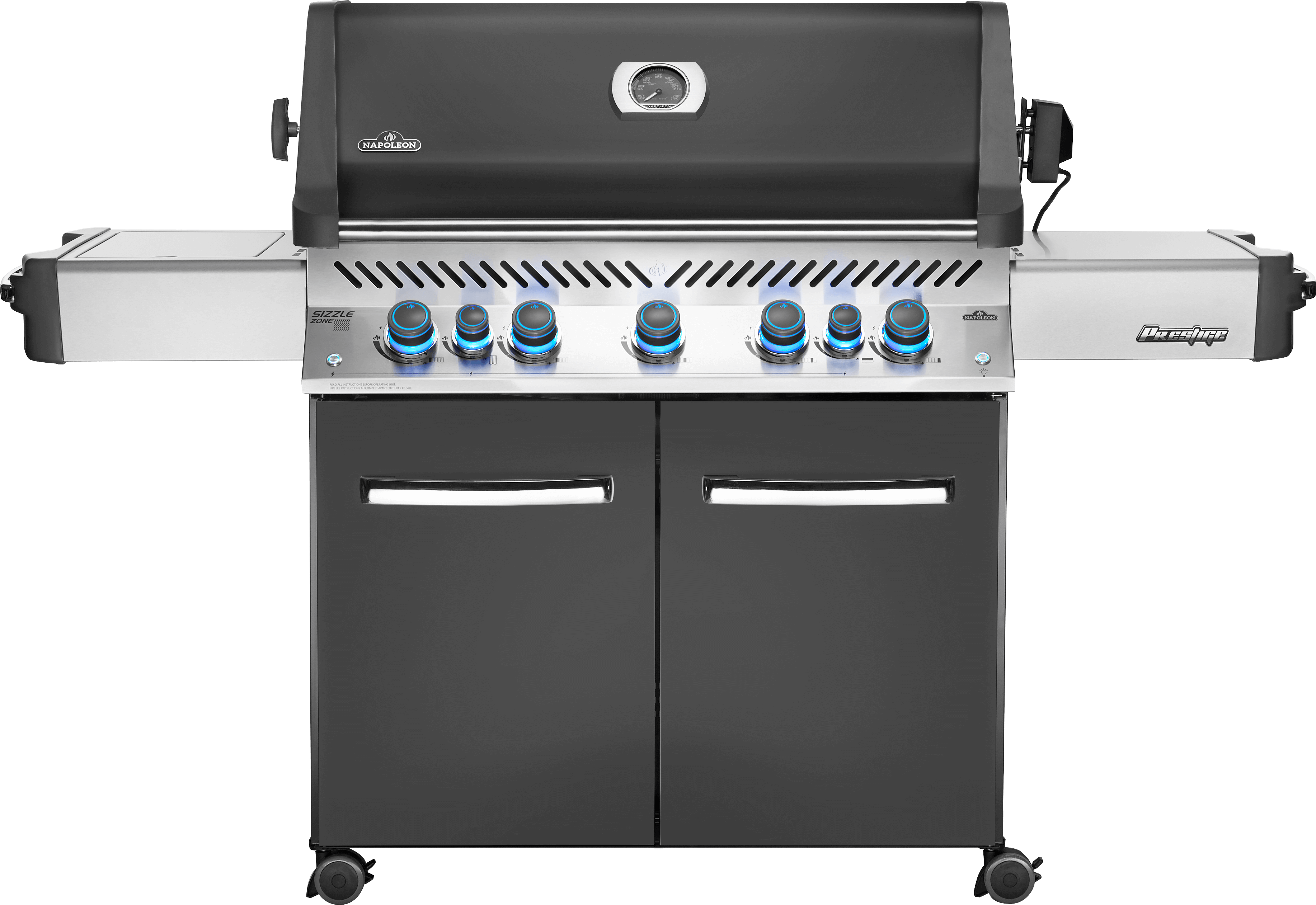 Prestige® 665 Gas Grill with Infrared Side and Rear Burners, Grey